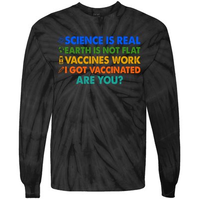 I Got Vaccinated Are You? Vaccine Shot Tie-Dye Long Sleeve Shirt