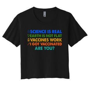 I Got Vaccinated Are You? Vaccine Shot Women's Crop Top Tee