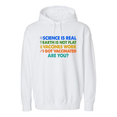 I Got Vaccinated Are You? Vaccine Shot Garment-Dyed Fleece Hoodie