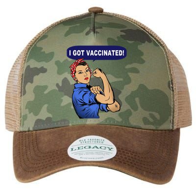 I Got Vaccinated We Can Do It Girl Legacy Tie Dye Trucker Hat