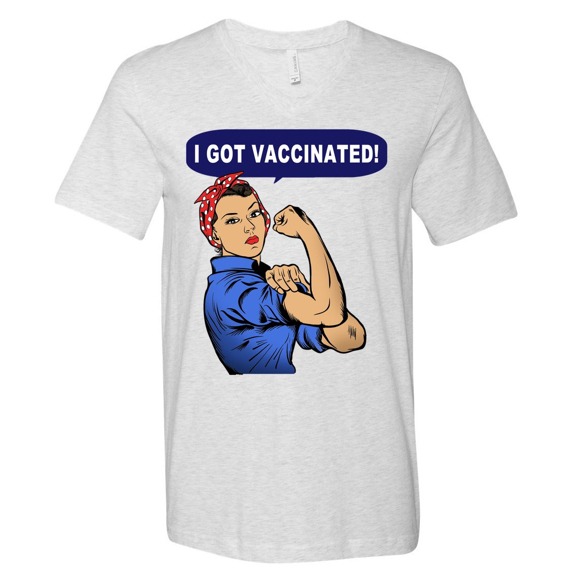 I Got Vaccinated We Can Do It Girl V-Neck T-Shirt