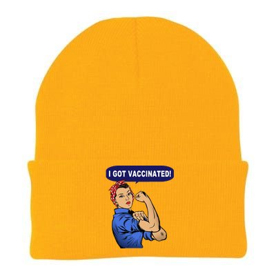 I Got Vaccinated We Can Do It Girl Knit Cap Winter Beanie