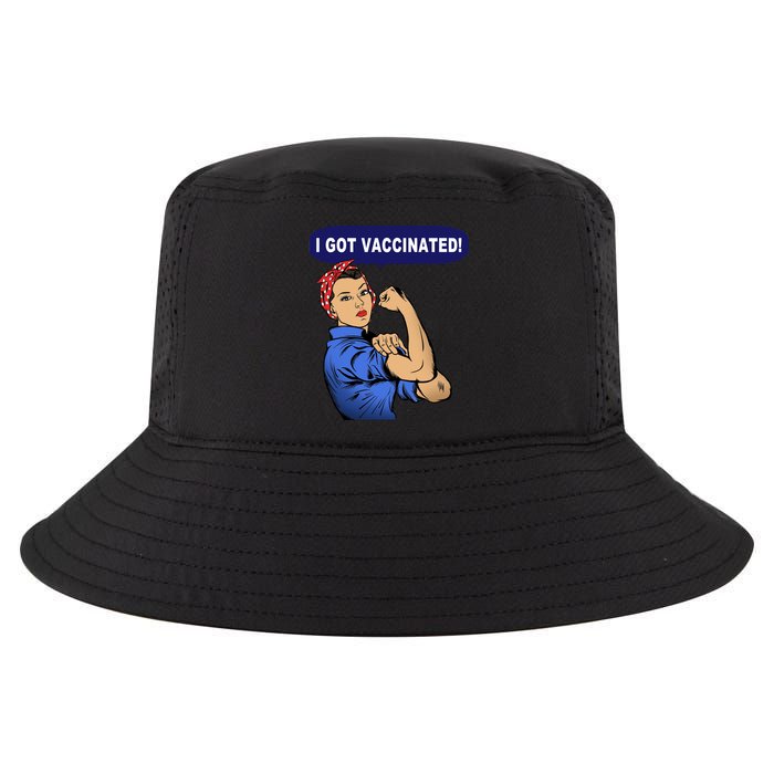 I Got Vaccinated We Can Do It Girl Cool Comfort Performance Bucket Hat