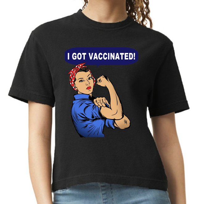 I Got Vaccinated We Can Do It Girl Comfort Colors Boxy T-Shirt