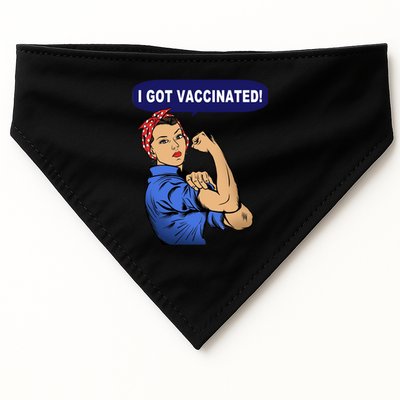 I Got Vaccinated We Can Do It Girl USA-Made Doggie Bandana