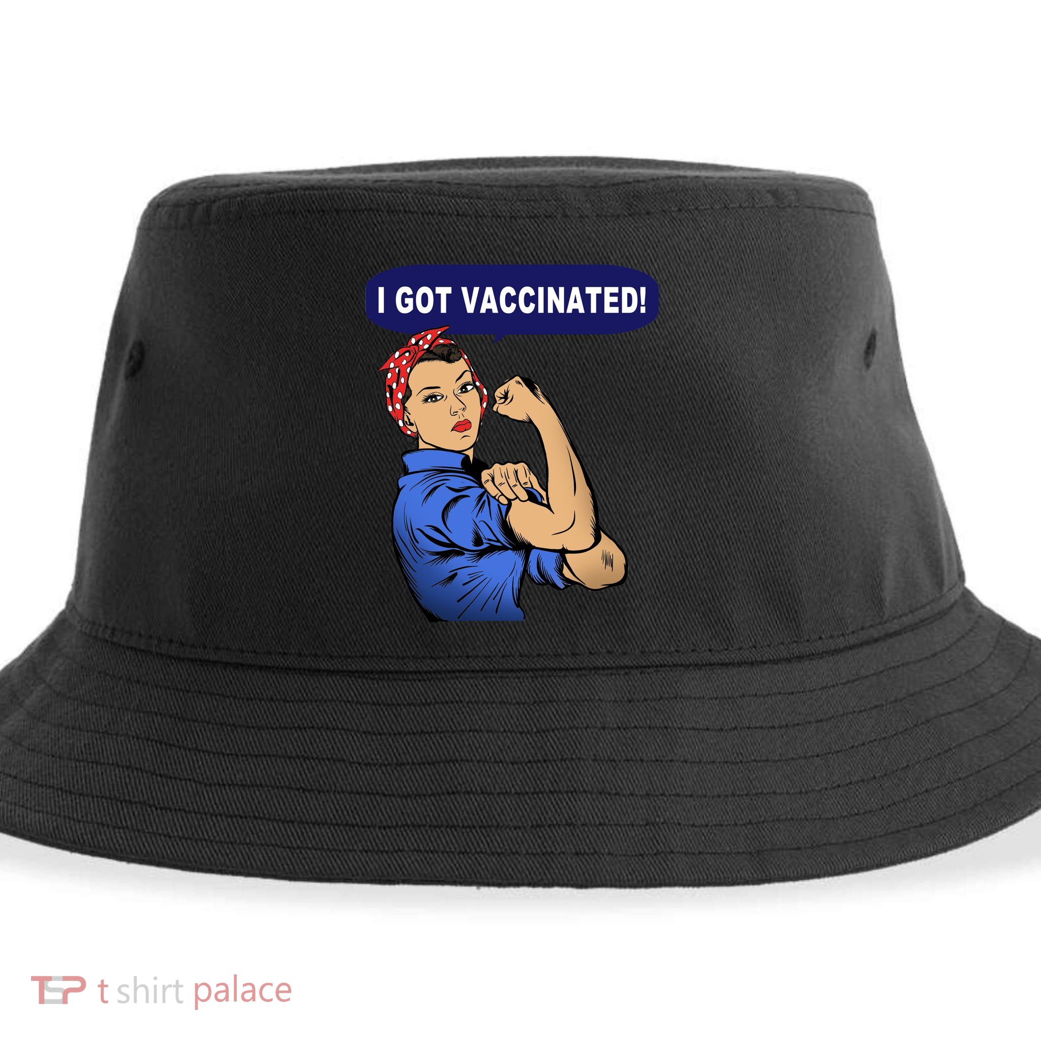 I Got Vaccinated We Can Do It Girl Sustainable Bucket Hat