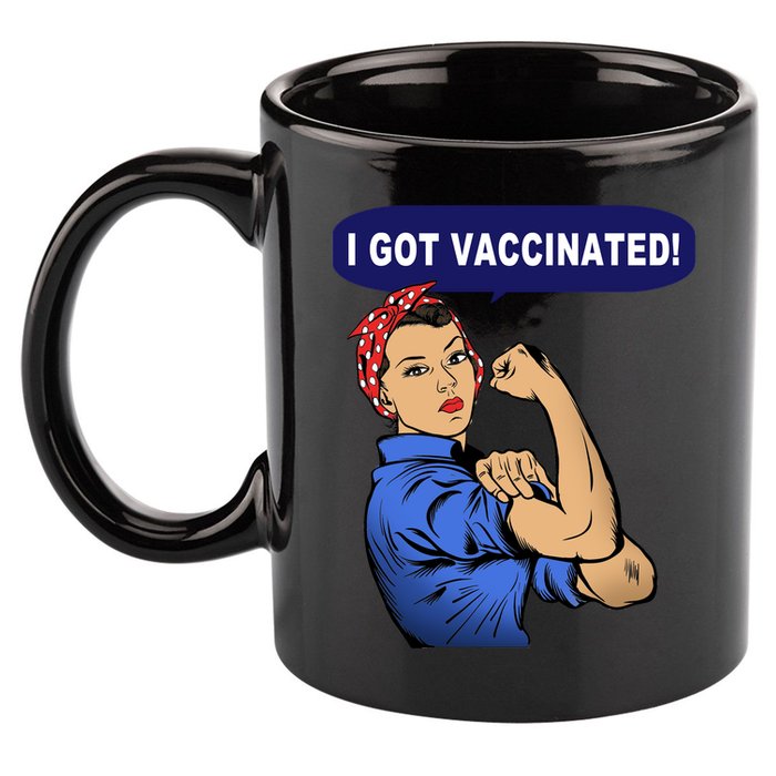 I Got Vaccinated We Can Do It Girl 11oz C Handle Ceramic Mug