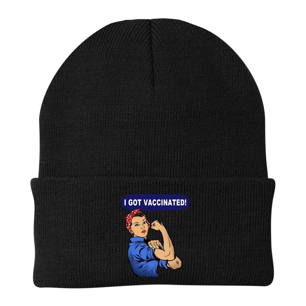 I Got Vaccinated We Can Do It Girl Beanie