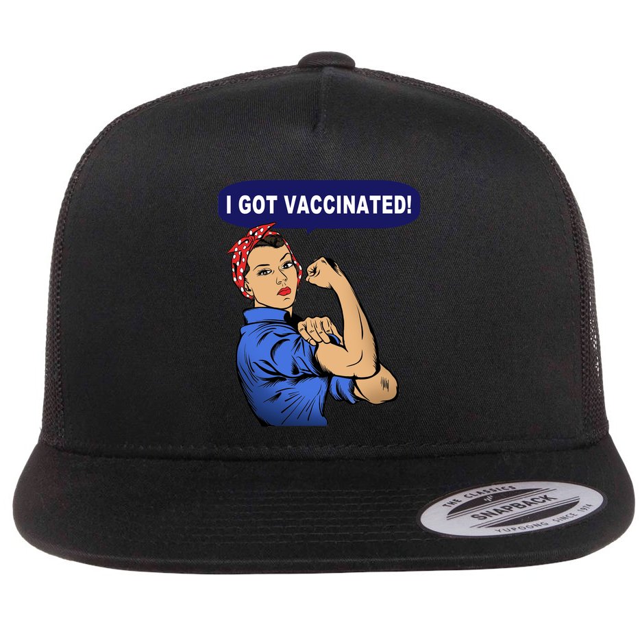 I Got Vaccinated We Can Do It Girl Flat Bill Trucker Hat