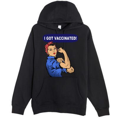 I Got Vaccinated We Can Do It Girl Premium Pullover Hoodie