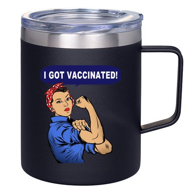 I Got Vaccinated We Can Do It Girl 12oz Stainless Steel Coffee Mug