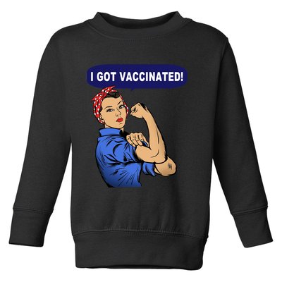 I Got Vaccinated We Can Do It Girl Toddler Sweatshirt