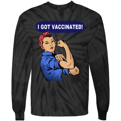 I Got Vaccinated We Can Do It Girl Tie-Dye Long Sleeve Shirt