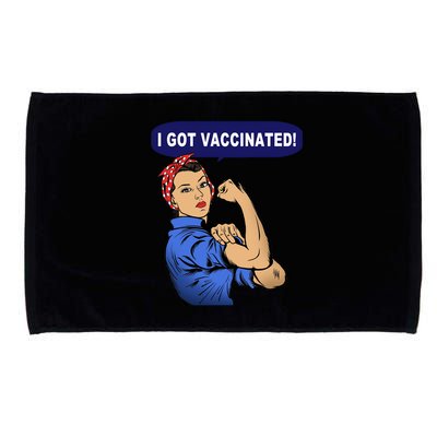 I Got Vaccinated We Can Do It Girl Microfiber Hand Towel