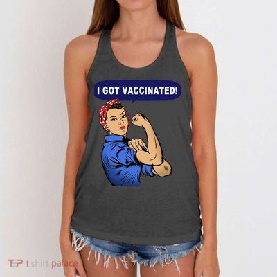 I Got Vaccinated We Can Do It Girl Women's Knotted Racerback Tank