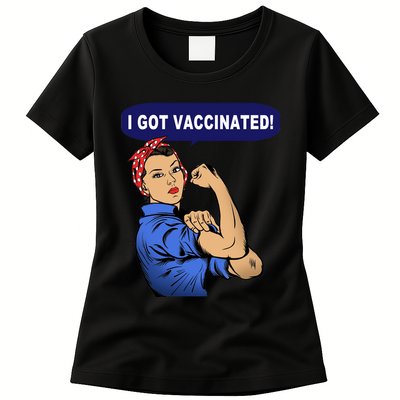 I Got Vaccinated We Can Do It Girl Womens T-Shirt