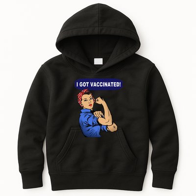 I Got Vaccinated We Can Do It Girl Kids Hoodie