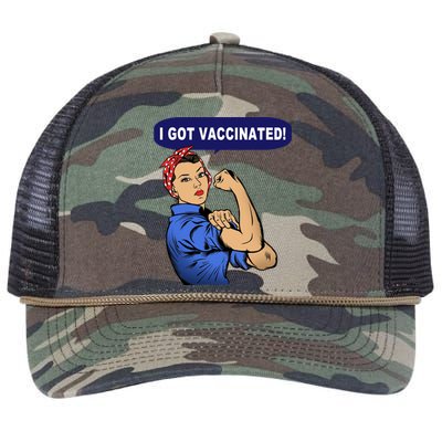 I Got Vaccinated We Can Do It Girl Retro Rope Trucker Hat Cap