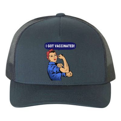 I Got Vaccinated We Can Do It Girl Yupoong Adult 5-Panel Trucker Hat