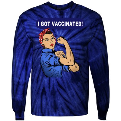 I Got Vaccinated We Can Do It Girl Tie-Dye Long Sleeve Shirt