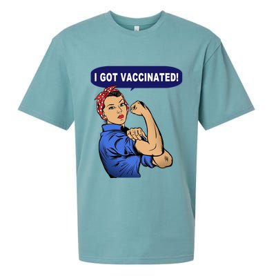 I Got Vaccinated We Can Do It Girl Sueded Cloud Jersey T-Shirt
