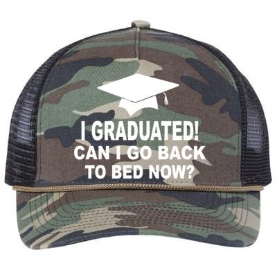 I Graduated! Can I Go Back To Bed Now? Retro Rope Trucker Hat Cap