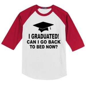 I Graduated! Can I Go Back To Bed Now? Kids Colorblock Raglan Jersey