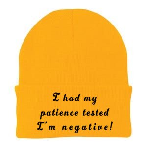 I Had My Patience Tested I'm Negative Knit Cap Winter Beanie