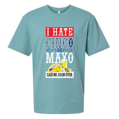 I Hate Cinco De Mayo Said No Juan Ever Sueded Cloud Jersey T-Shirt