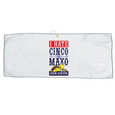 I Hate Cinco De Mayo Said No Juan Ever Large Microfiber Waffle Golf Towel
