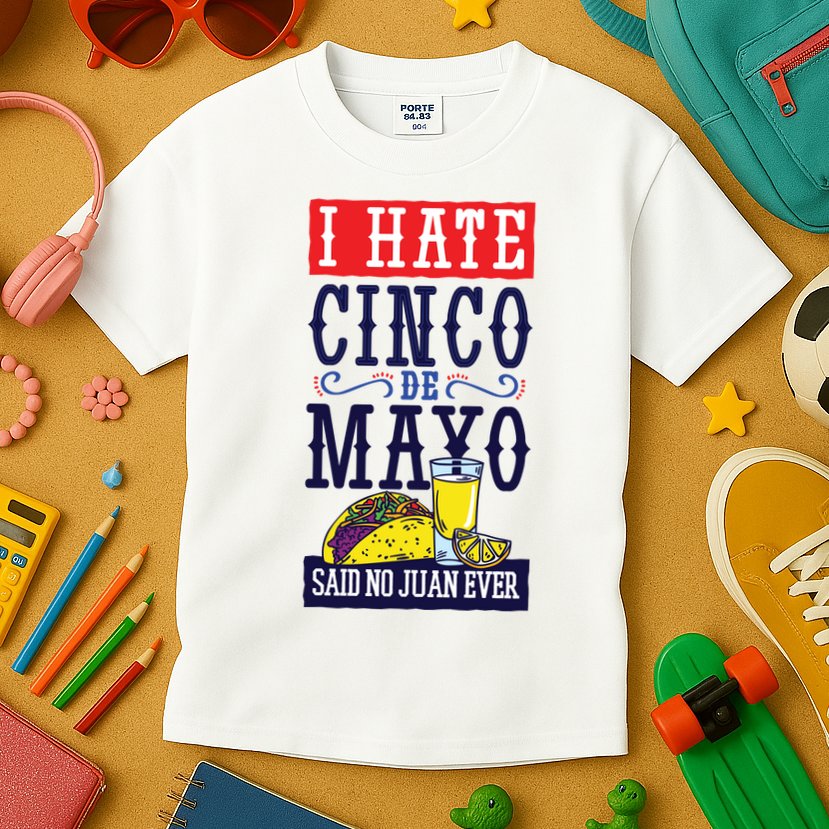 I Hate Cinco De Mayo Said No Juan Ever Kids T-Shirt
