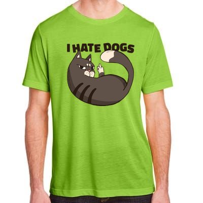 I Hate Dogs Cat Lover Funny Meme Adult ChromaSoft Performance T-Shirt