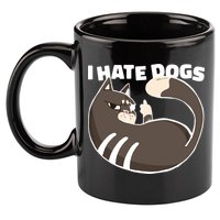 I Hate Dogs Cat Lover Funny Meme 11oz C Handle Ceramic Mug