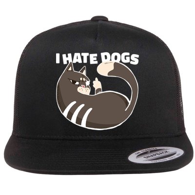 I Hate Dogs Cat Lover Funny Meme Flatbill Hat