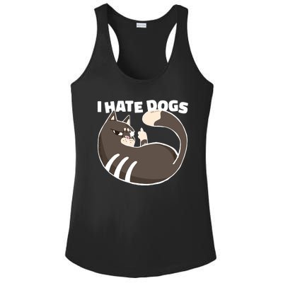 I Hate Dogs Cat Lover Funny Meme Ladies PosiCharge Competitor Racerback Tank