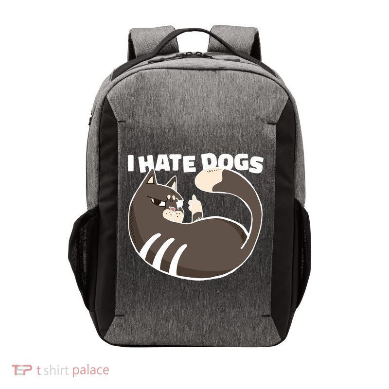 I Hate Dogs Cat Lover Funny Meme Vector Backpack