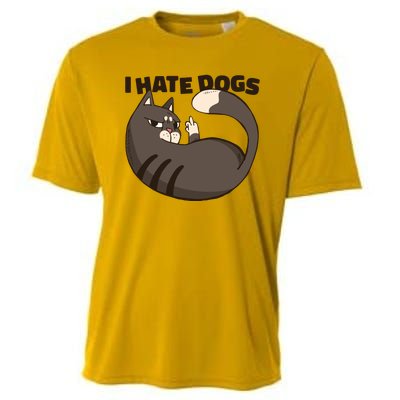 I Hate Dogs Cat Lover Funny Meme Cooling Performance Crew T-Shirt