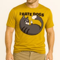 I Hate Dogs Cat Lover Funny Meme Performance Shirt