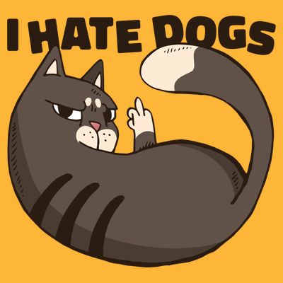 I Hate Dogs Cat Lover Funny Meme T-Shirt