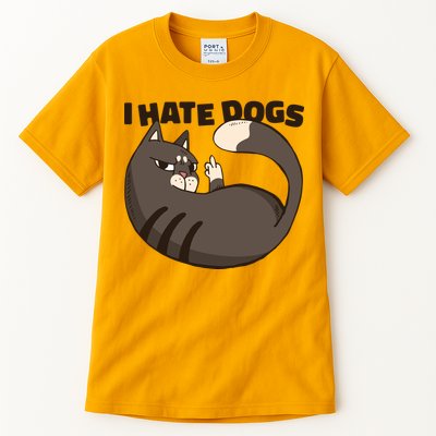 I Hate Dogs Cat Lover Funny Meme Tall T-Shirt