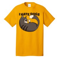 I Hate Dogs Cat Lover Funny Meme Tall T-Shirt