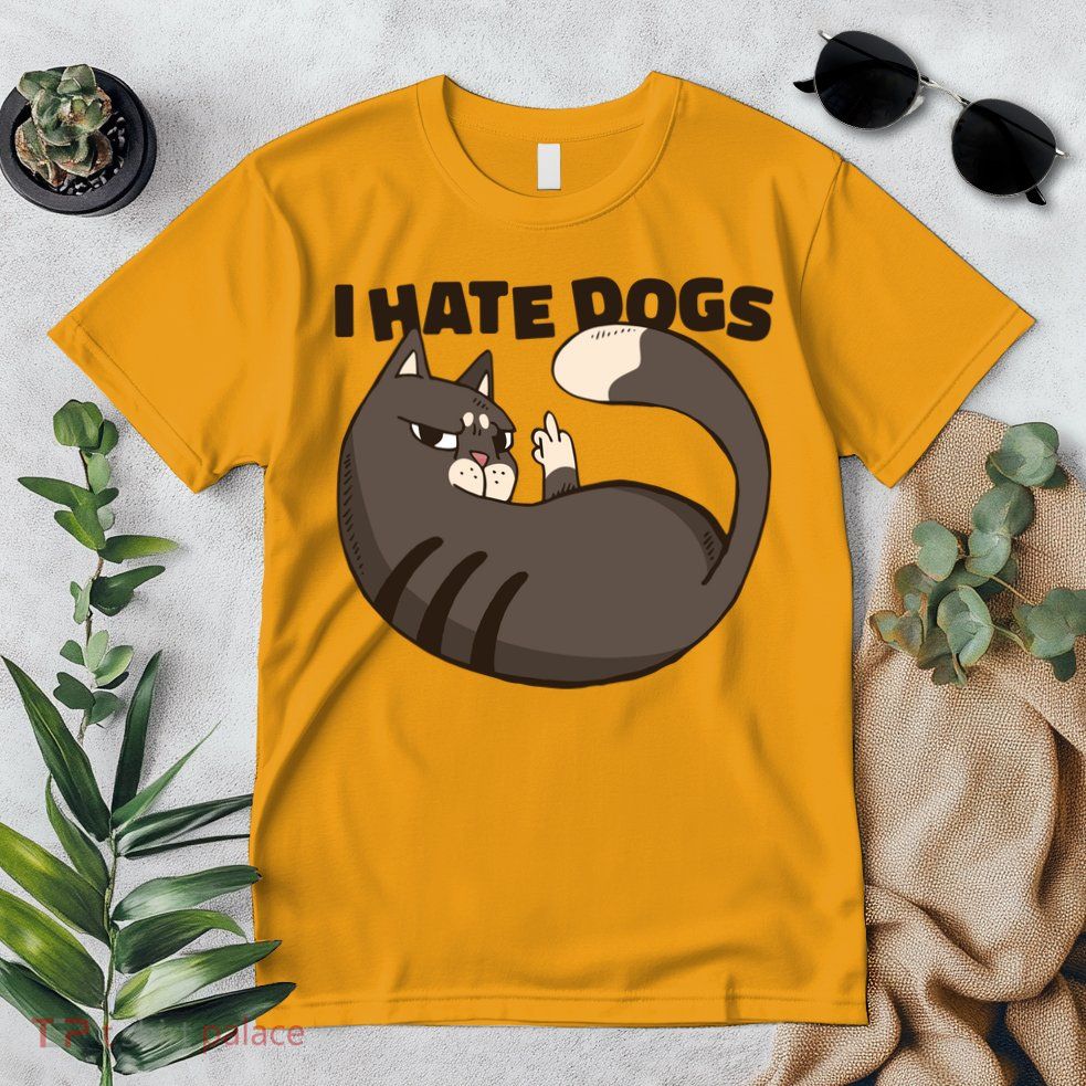 I Hate Dogs Cat Lover Funny Meme Premium T-Shirt