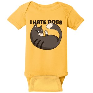 I Hate Dogs Cat Lover Funny Meme Baby Bodysuit