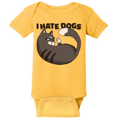 I Hate Dogs Cat Lover Funny Meme Baby Bodysuit