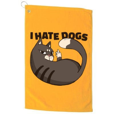 I Hate Dogs Cat Lover Funny Meme Golf Towel