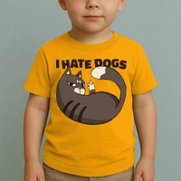 I Hate Dogs Cat Lover Funny Meme Toddler T-Shirt