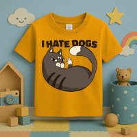 I Hate Dogs Cat Lover Funny Meme Toddler T-Shirt