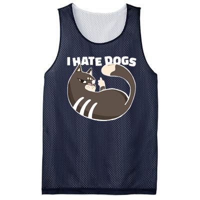 I Hate Dogs Cat Lover Funny Meme Mesh Reversible Basketball Jersey Tank