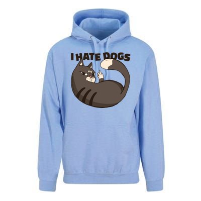 I Hate Dogs Cat Lover Funny Meme Unisex Surf Hoodie