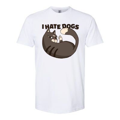 I Hate Dogs Cat Lover Funny Meme Softstyle CVC T-Shirt